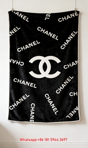 Chanel Radiant Text CC Logo Flannel Throw Blanket IMG_7149